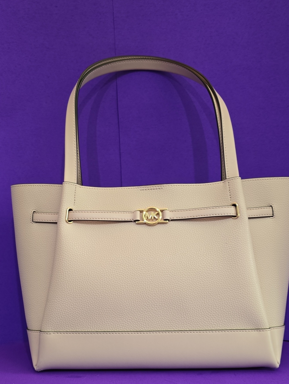 Michael Kors Reed Large Belted Shoulder Powder Blush Peebled Leather